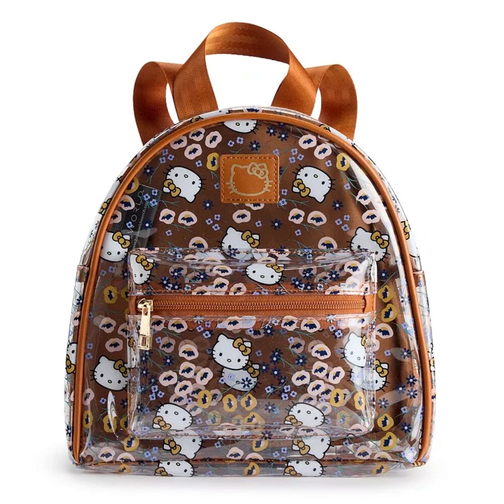 Cute Hello Kitty Floral Print Clear Mini Backpack